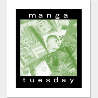 Manga Tuesday Green (small variant) Posters and Art